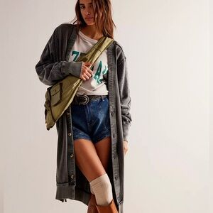 We The Free Dreamy Blue Cardi in Washed Black